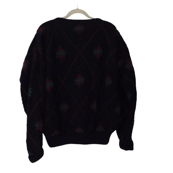 Vintage Abercrombie & Fitch Sweater Men's Large Blue Chunky Cable Knit Wool 90s - Picture 3 of 5